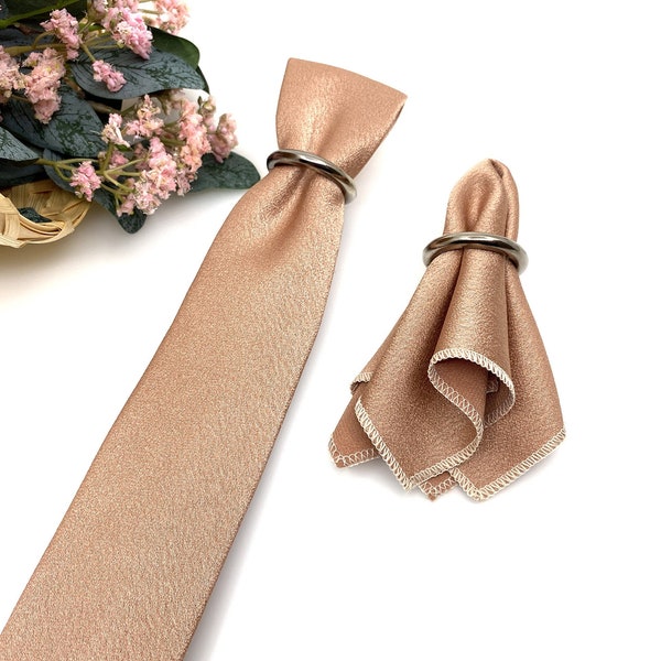 mens rose gold necktie