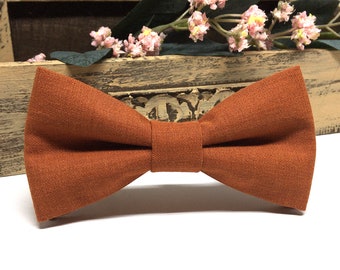 Burnt orange bow tie, Groom bow tie, Baby boys kids, Kids bow tie, Ring bearer outfit, Wedding bow tie, Groomsmen bow tie, Bow ties for men