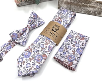 Lavender Necktie, Floral Men Necktie, Wedding Floral Ties, Groomsmen Floral Necktie, Groom Gift Tie, Weddings Tie