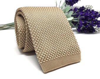 Knit mens neckties, Mens neck ties, Wedding tie, Beige Knit necktie, Knit neckties, Mens necktie, Christmas gift