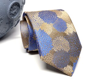Brass Colored with Medallion Pattern Vintage Necktie Necktie Vintage Meeting Street Tie Silk Tie Hand Made Vintage Men/'s Tie