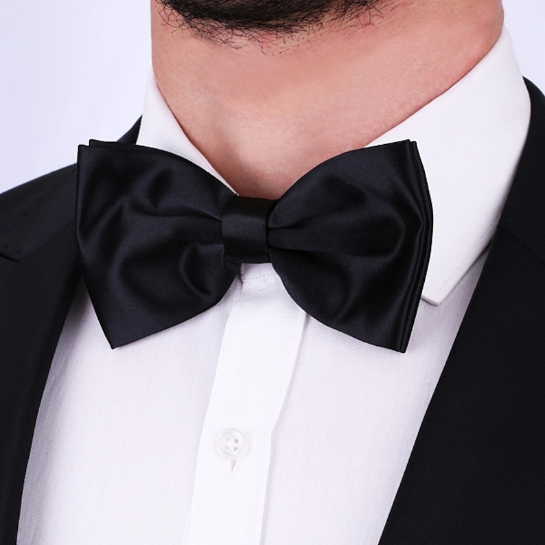 Black Bow tie Oversized Bow tie Groom bow tie Men Bows Etsy