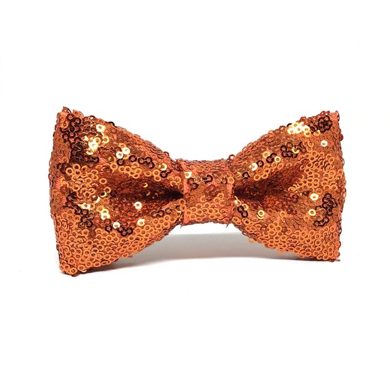 Orange Sequin bow tie Wedding Bow Tie Groom gift Sequins | Etsy