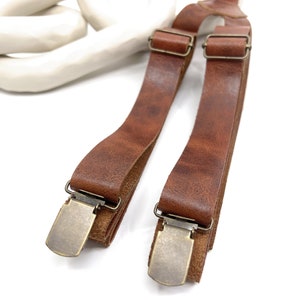 Groomsmen Gift Groomsmen Suspenders for Best Man Gift Grooms Suspenders Wedding Suspenders Genuine Leather, Leather Bow tie image 9