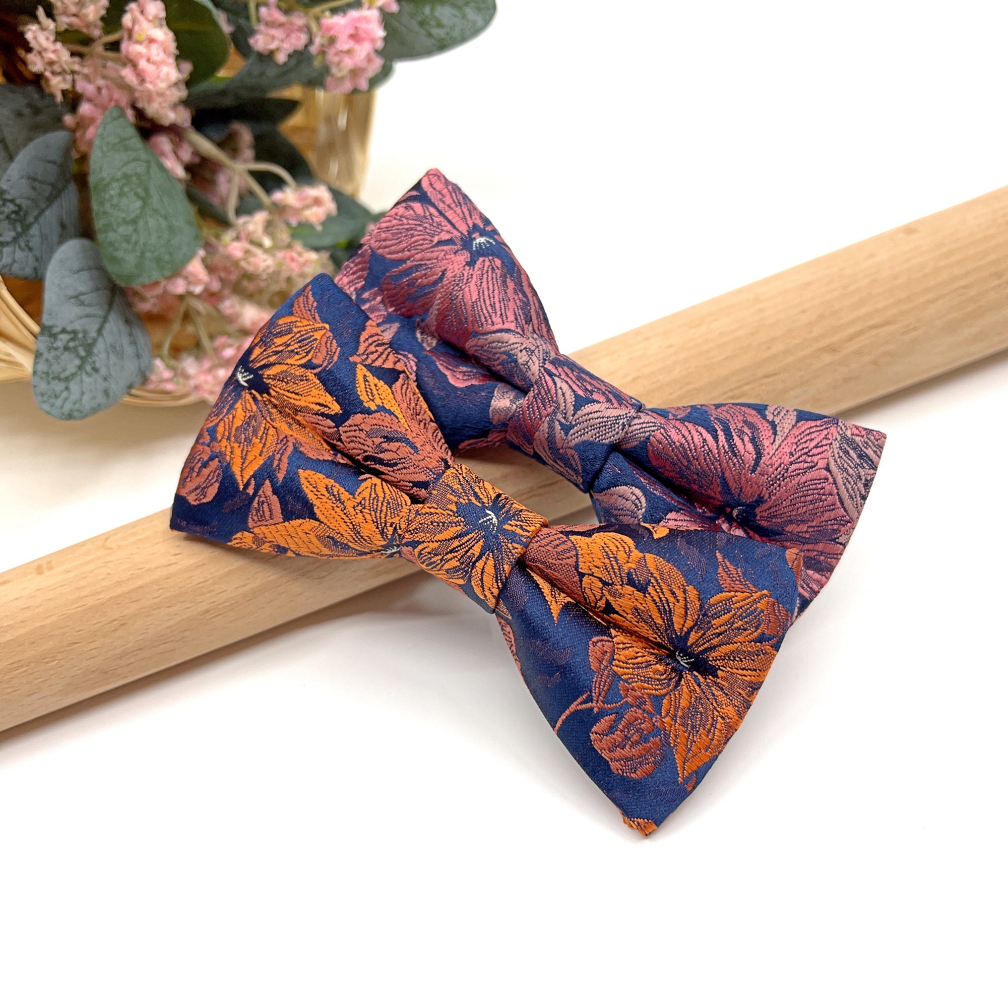 blue and orange bowtie