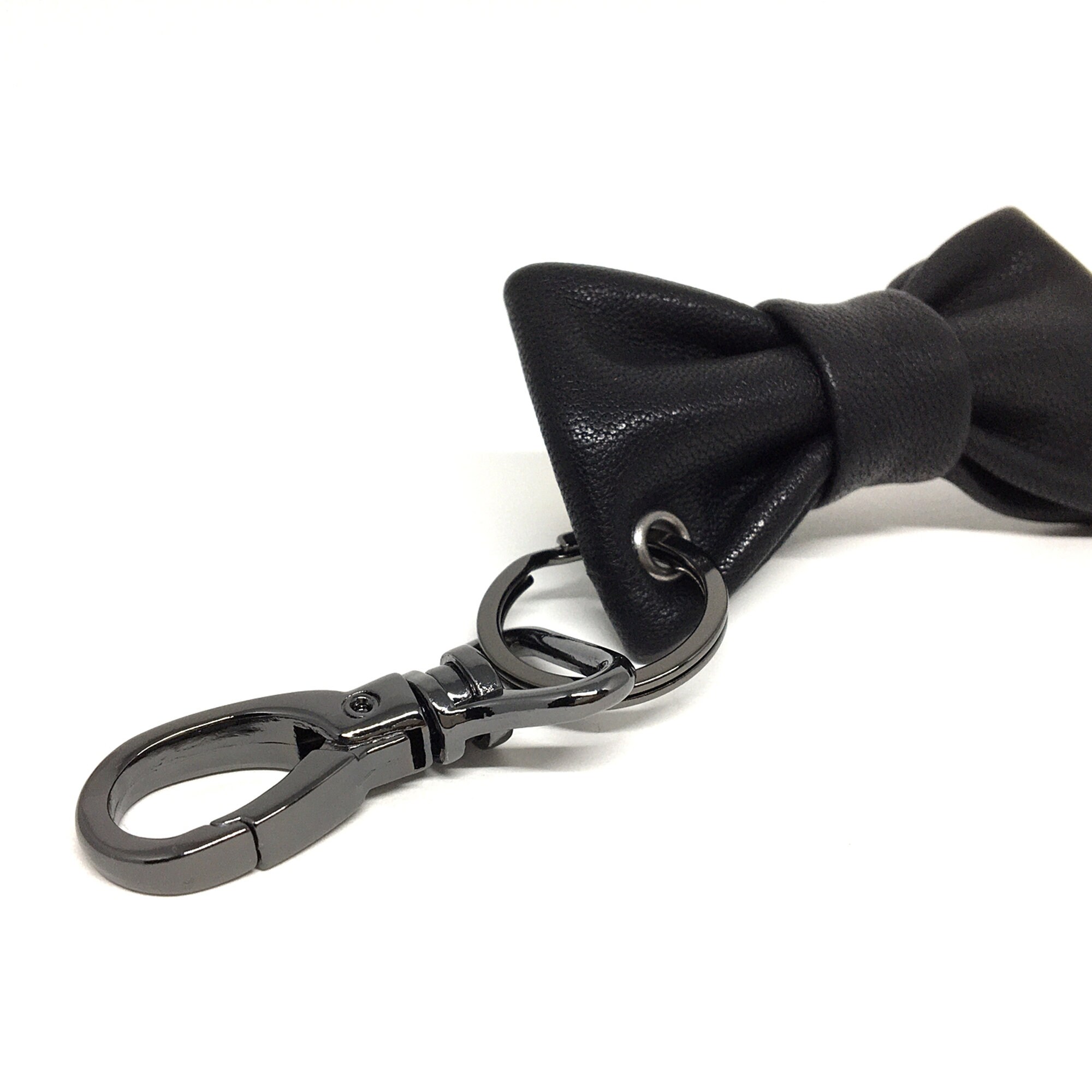 Leather Keychain Bow tie Keychain Gifts for Birthday Father Etsy