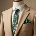 Dark Green Floral Skinny Tie: Rustic Wedding Groomsmen Gift product logo