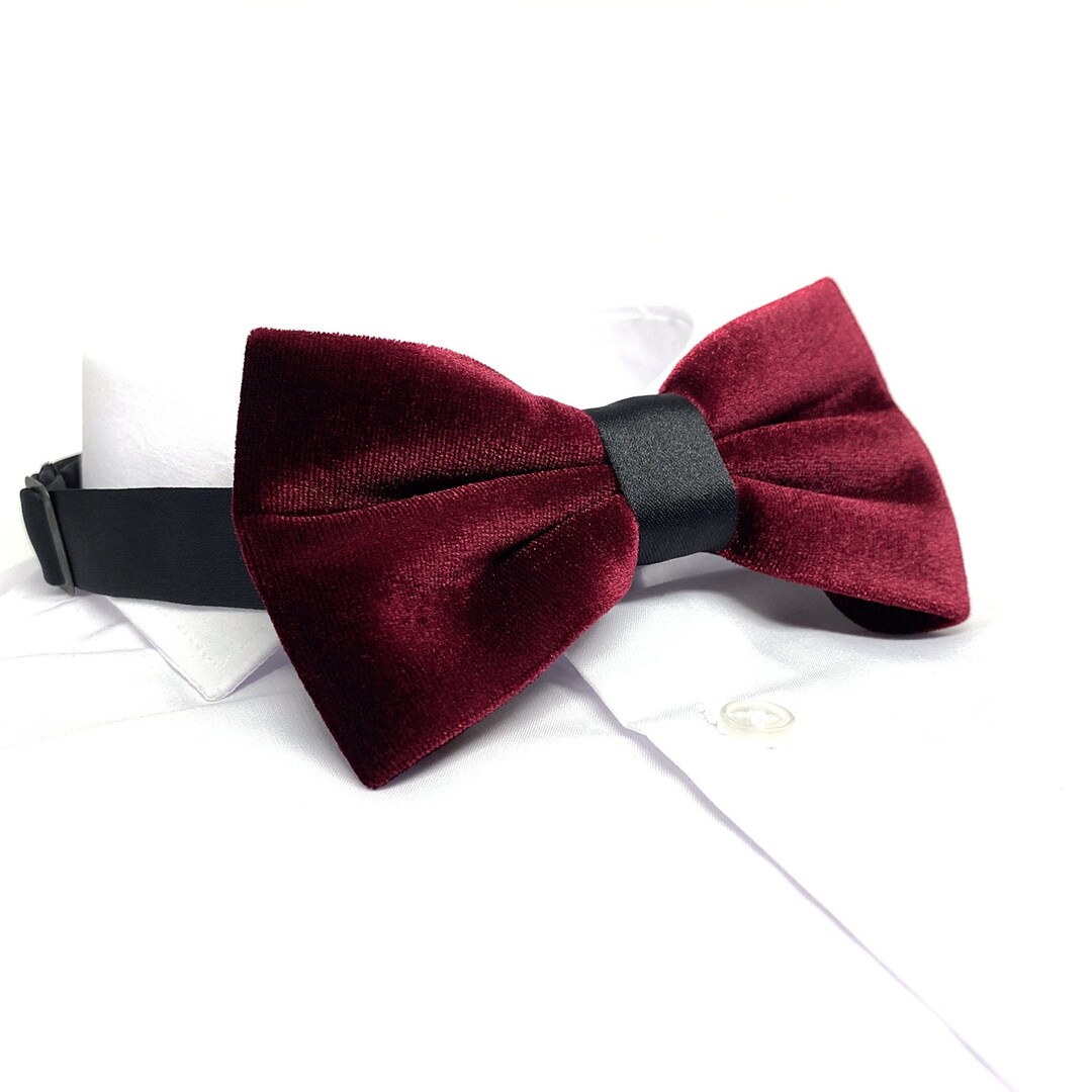 burgundy bow tie suit