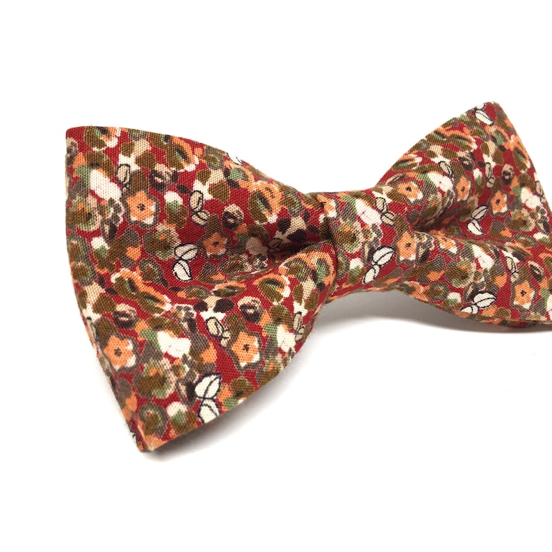 Floral Bow Tie Groom Bow Tie Bow Ties for Men Crimson Bow Etsy