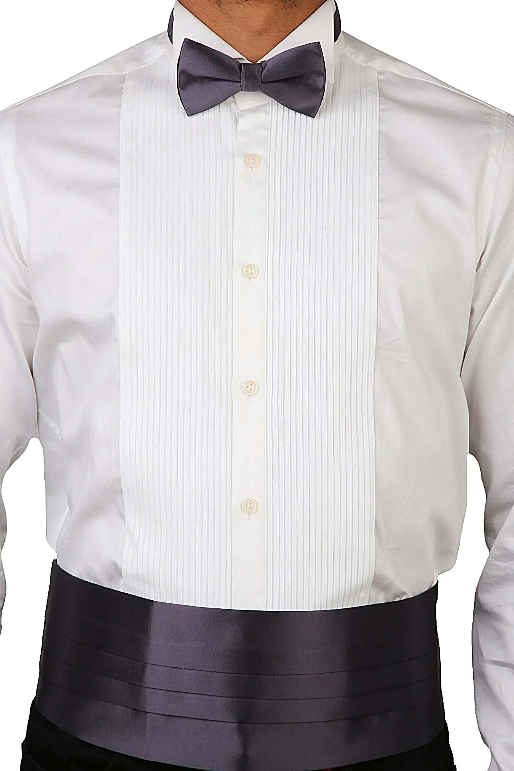 Mens Gray Silk Cummerbund Set Adjustable Belt and Tie With Etsy