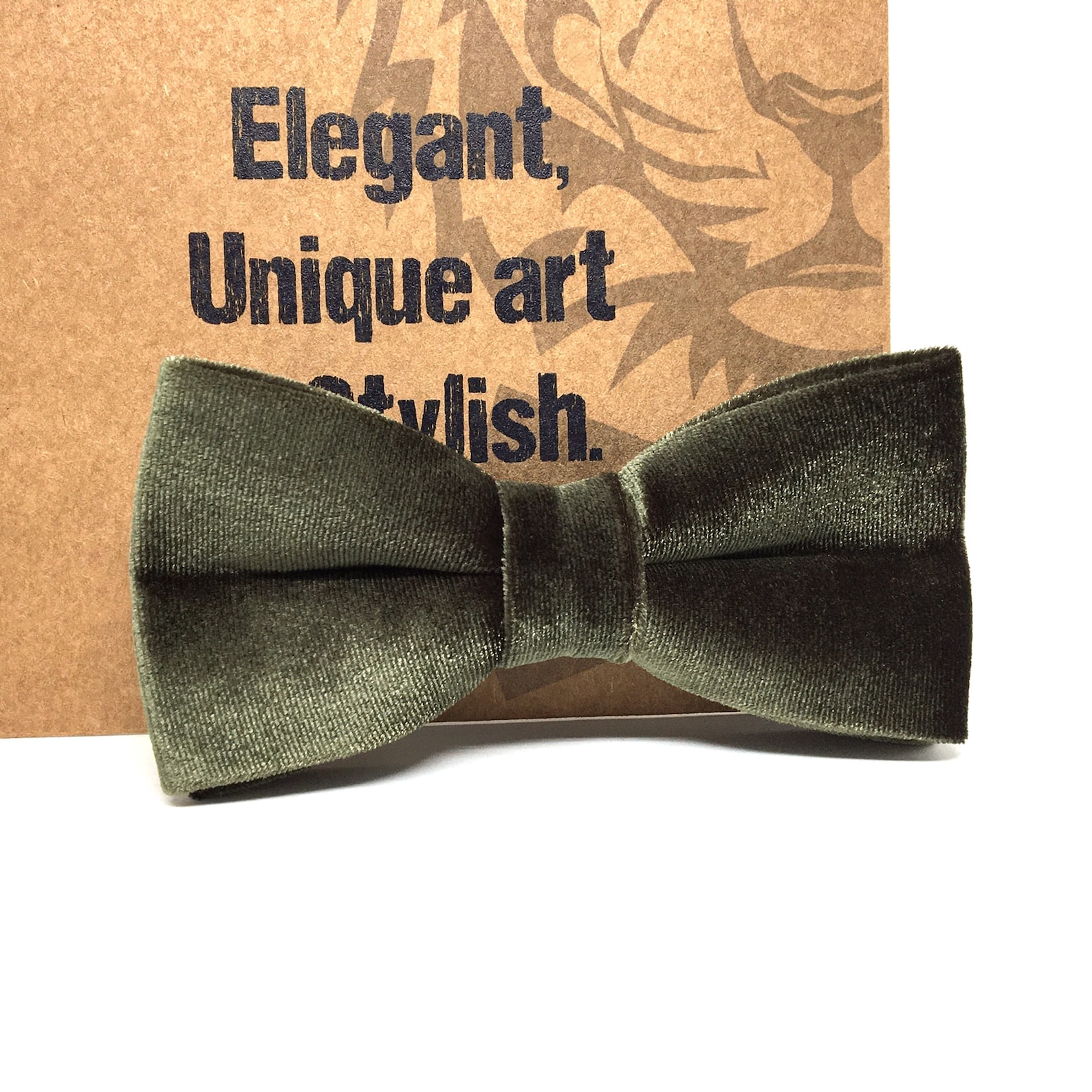 Olive Green Velvet Bow Tie Green Bow Tie Groom Bow Tie Etsy