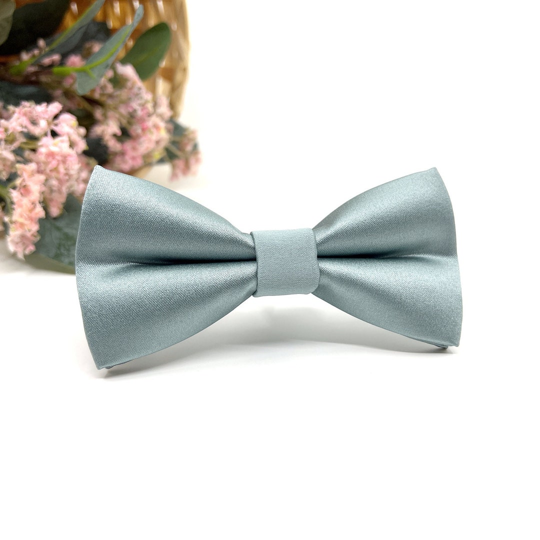 Dusty Blue Bow Tie Silk Bow Tie Groom Bow Tie Wedding Bow Etsy