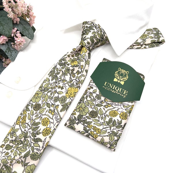 Green Floral Neckties, Wedding Floral Tie, Groomsmen Neckties, Groom Gift Tie, Same matching, Groom necktie, Wedding tie, Mens necktie