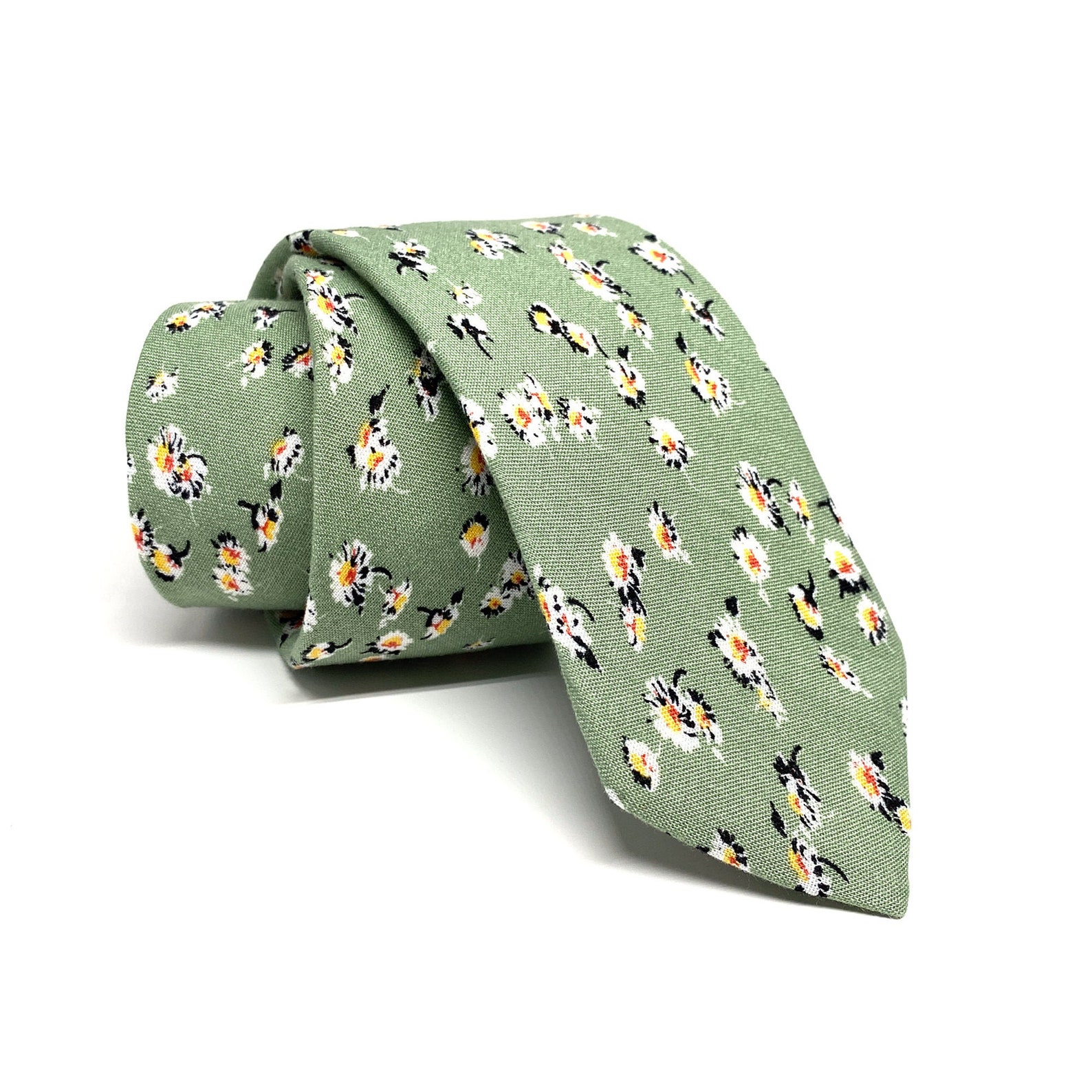 sage floral ties