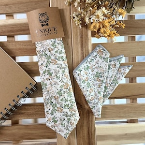 Dusty Pale Green Floral Necktie, Floral Men Necktie, Wedding Floral Ties, Groomsmen Floral Necktie, Groom Gift Tie, Weddings Tie