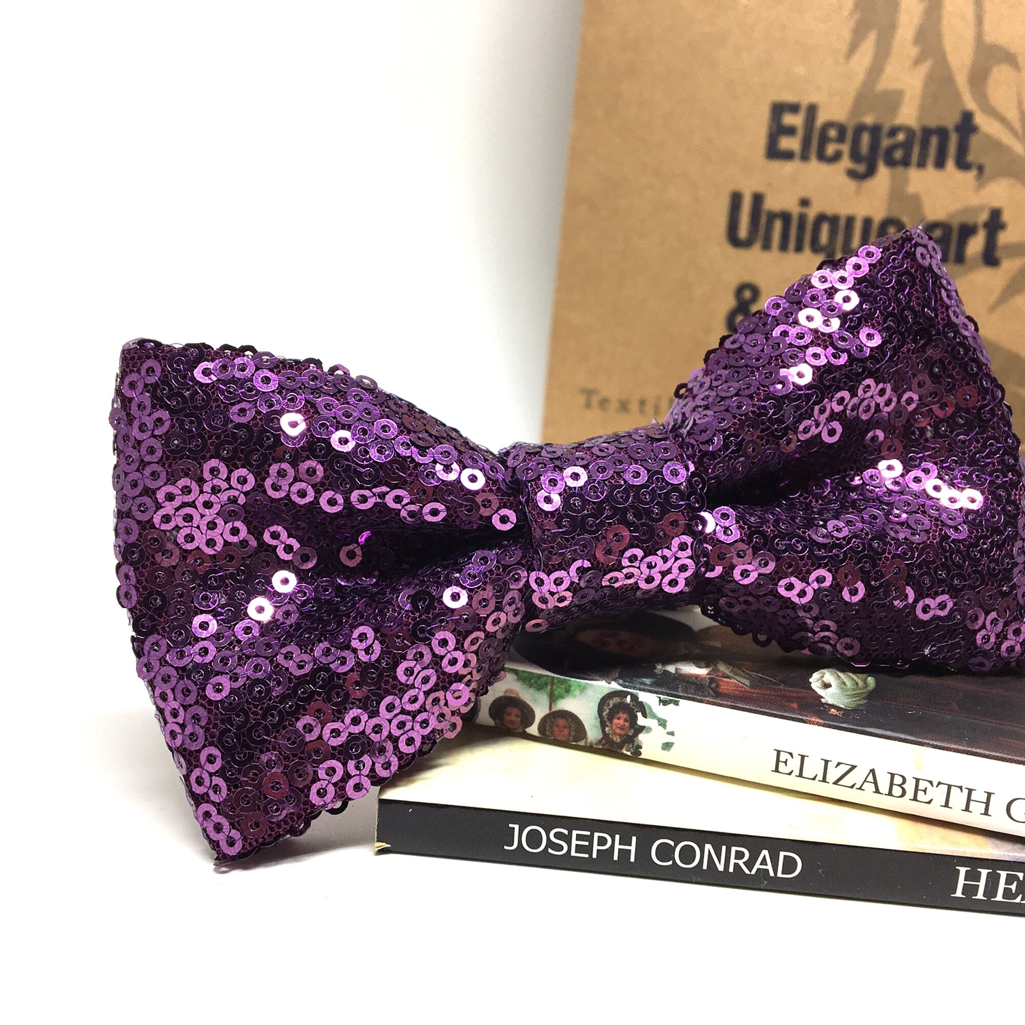 Purple Sequin Bow Tie Wedding Bow Tie Purple Bow Tie Pocket Etsy
