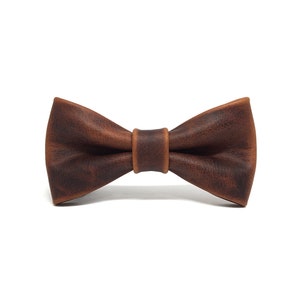 Crazy Leather Bow Tie, Brown Bow Tie, Groom Bow Tie, Mens Adult Groom ...
