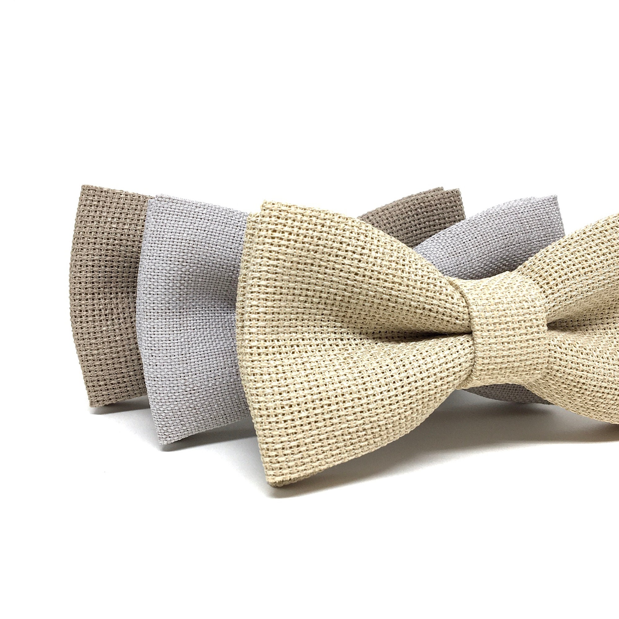 Linen Bow Tie Beige Bow Tie Baby Boys Kids Bow Tie for Etsy