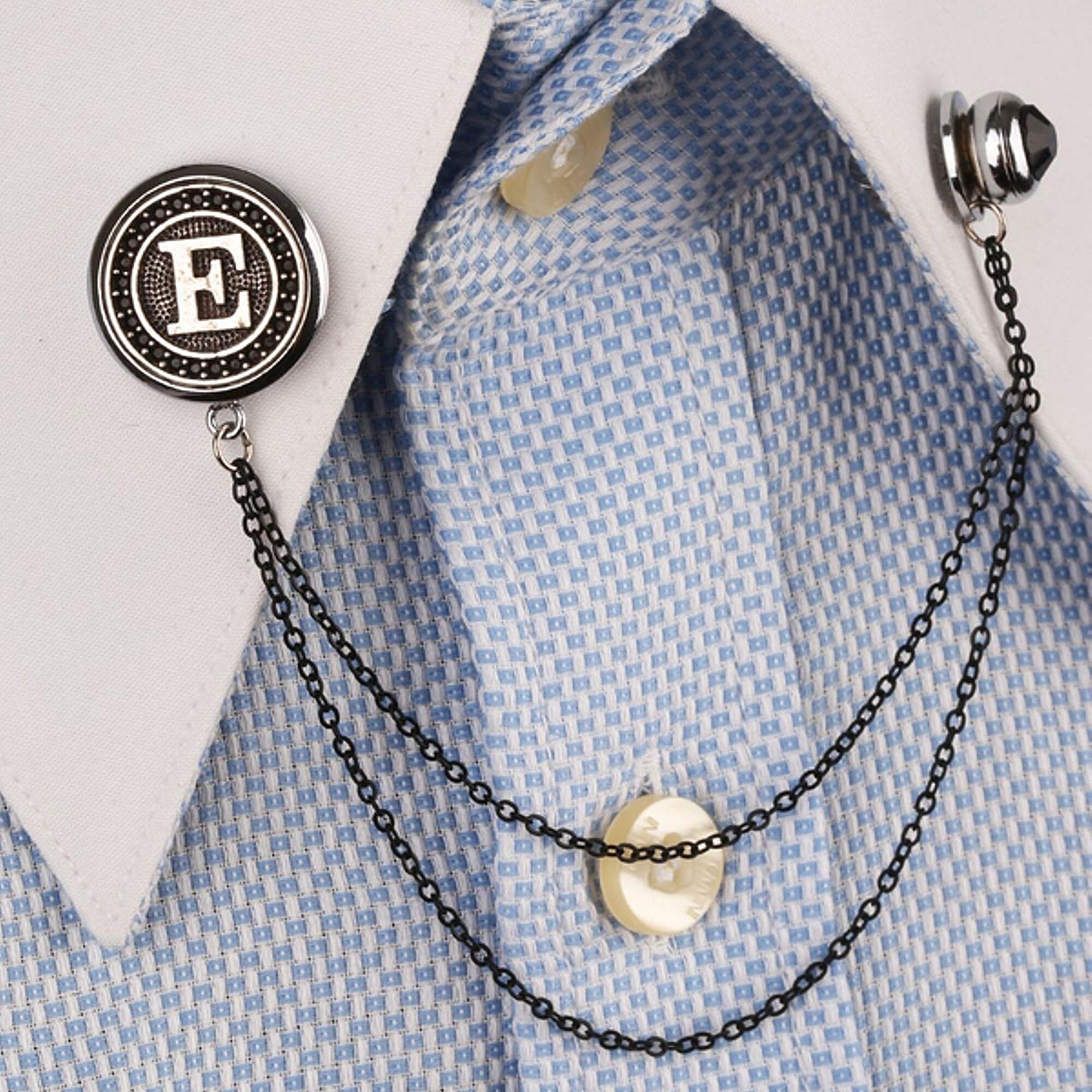 Customized Chain Brooch Personalized Collar Pin Shirt Collar Etsy UK