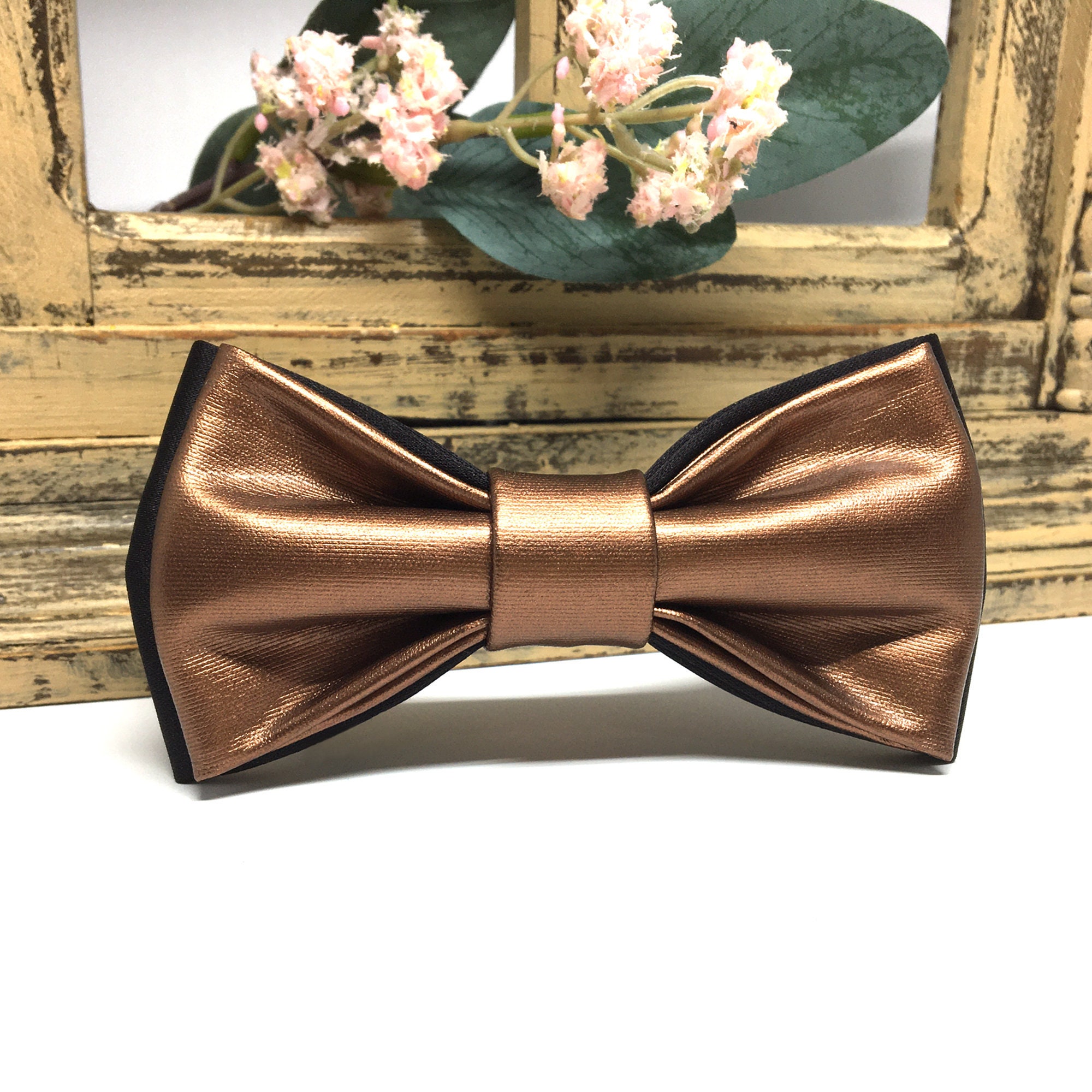Bronze and Black bow tie Bronze for men wedding bow tie Etsy