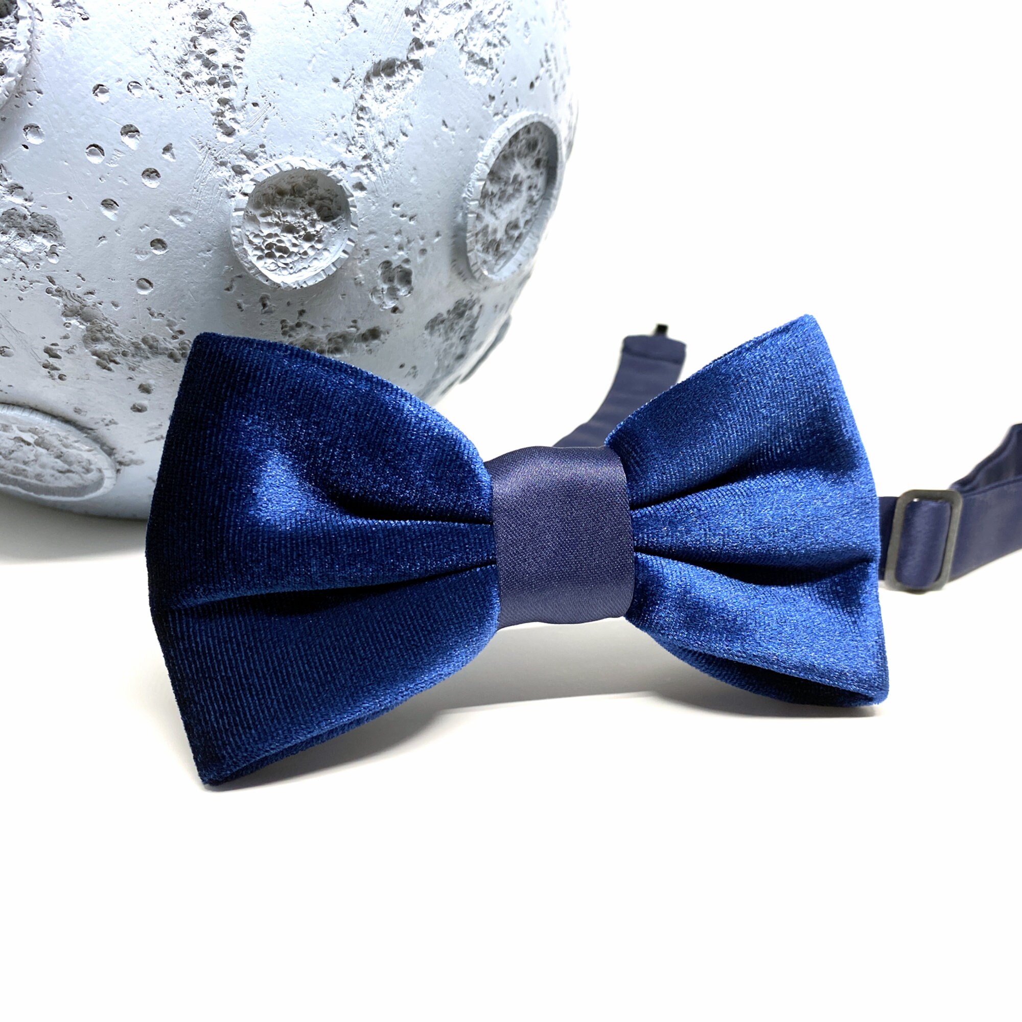 Navy Velvet Bow Tie Navy Blue Bow Ties Groom Bow Tie Etsy