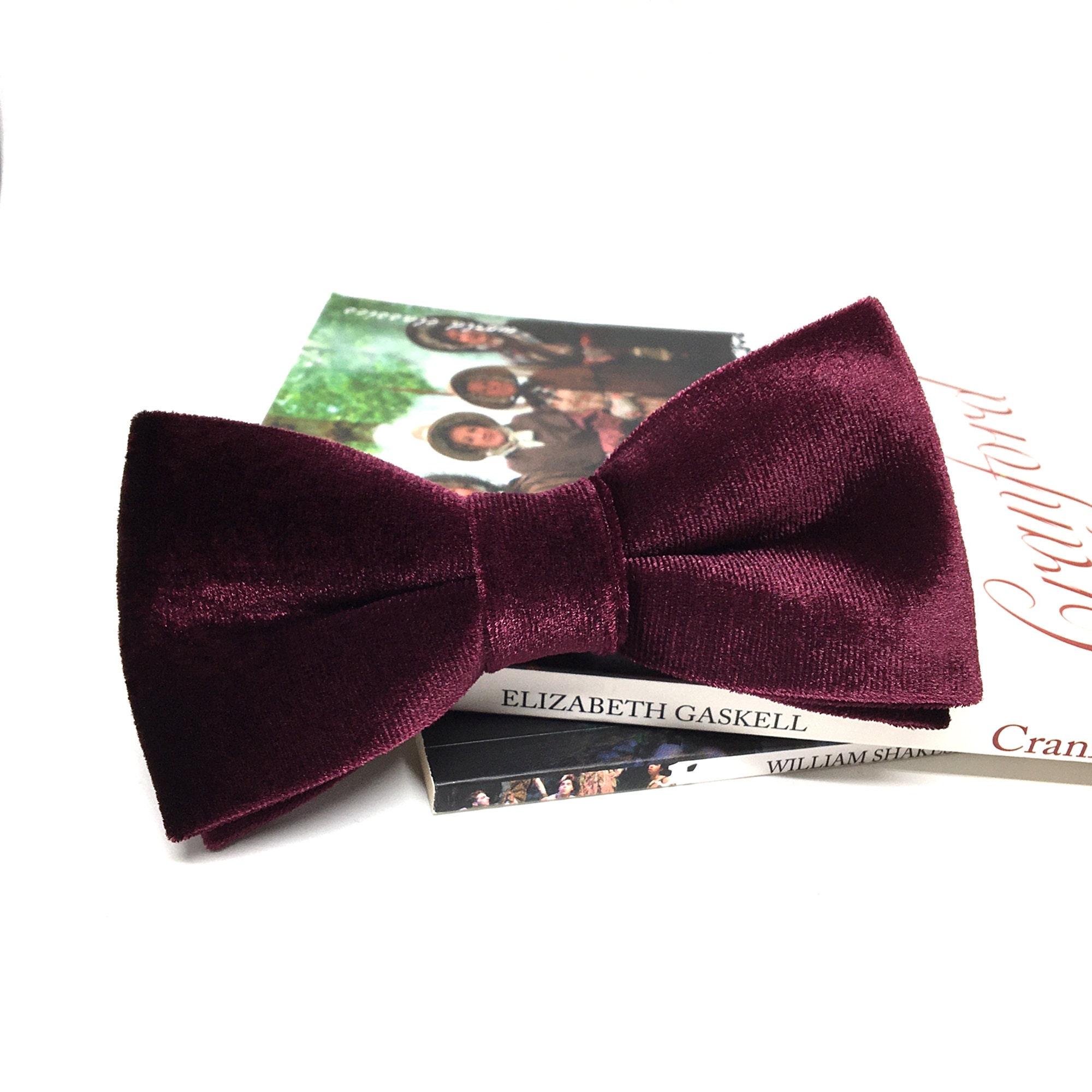 Eggplant Purple Velvet Bow Tie Purple Bow Tie Groom Bow Tie - Etsy