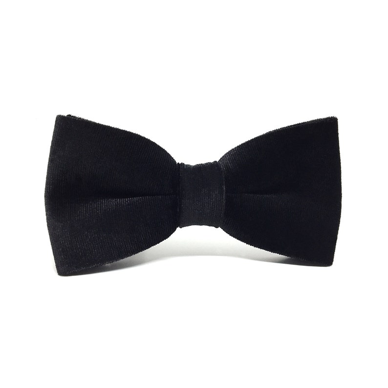 Black Velvet Bow Tie Black Bow Tie Groom Bow Tie Wedding Etsy