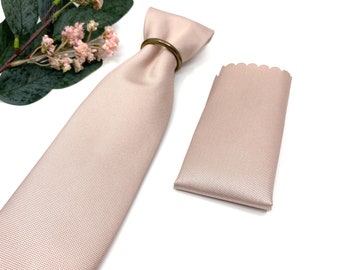 Light blush pink necktie, Pink mens neckties, With Matching, Pocket Square Handkerchief Option, Mens Necktie, Pocket Square Set