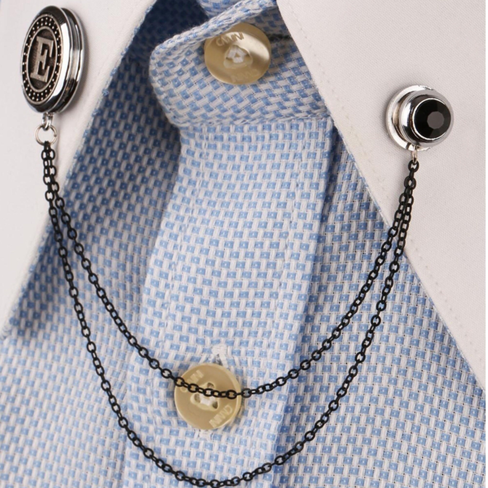 Customized Chain Brooch Personalized Collar Pin Shirt Collar Etsy