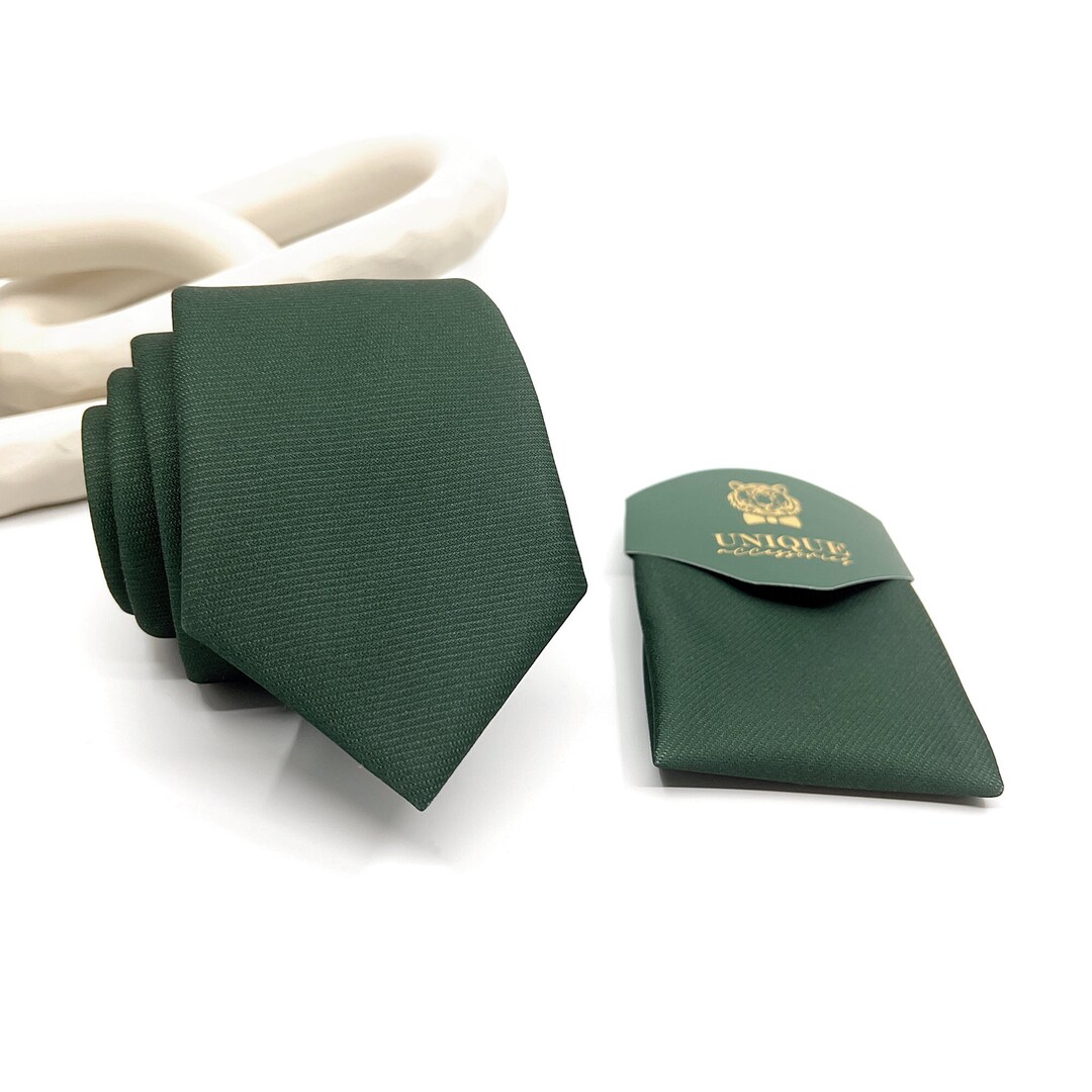 Emerald Green Necktie, Dark Green Tie, Wedding Tie, Groom Necktie