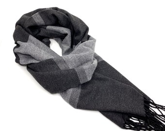 Dark Gray scarves, Gray scarf, Gray winter scarf, Mens wool scarf, Birthday gift for him gift, For men gift, For boyfriend gift