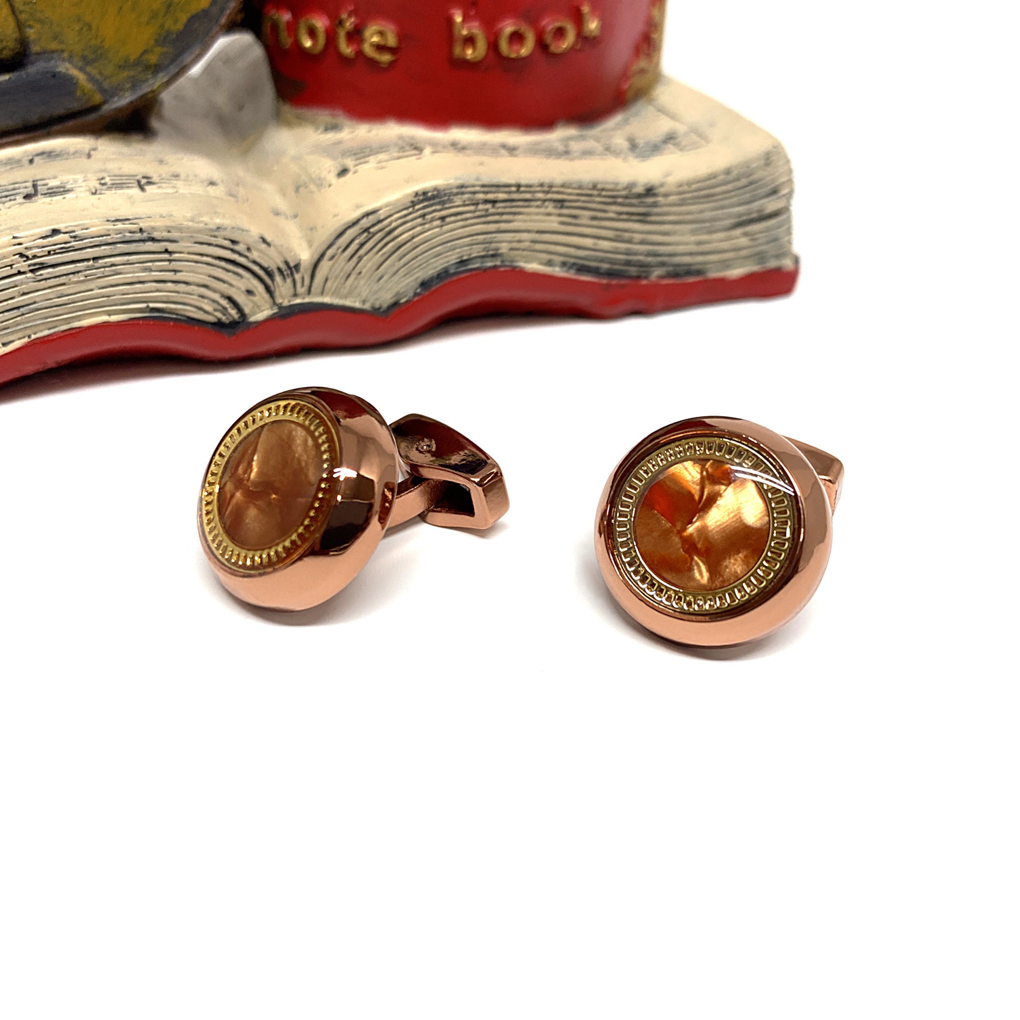 Rose Gold Cufflinks Wedding Cufflinks Groom Cufflink Mens Etsy UK