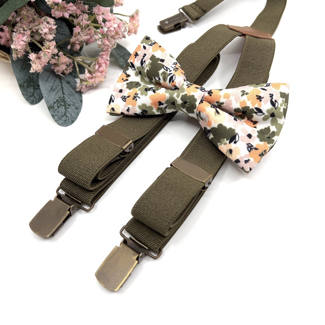 lime green bow tie and suspenders