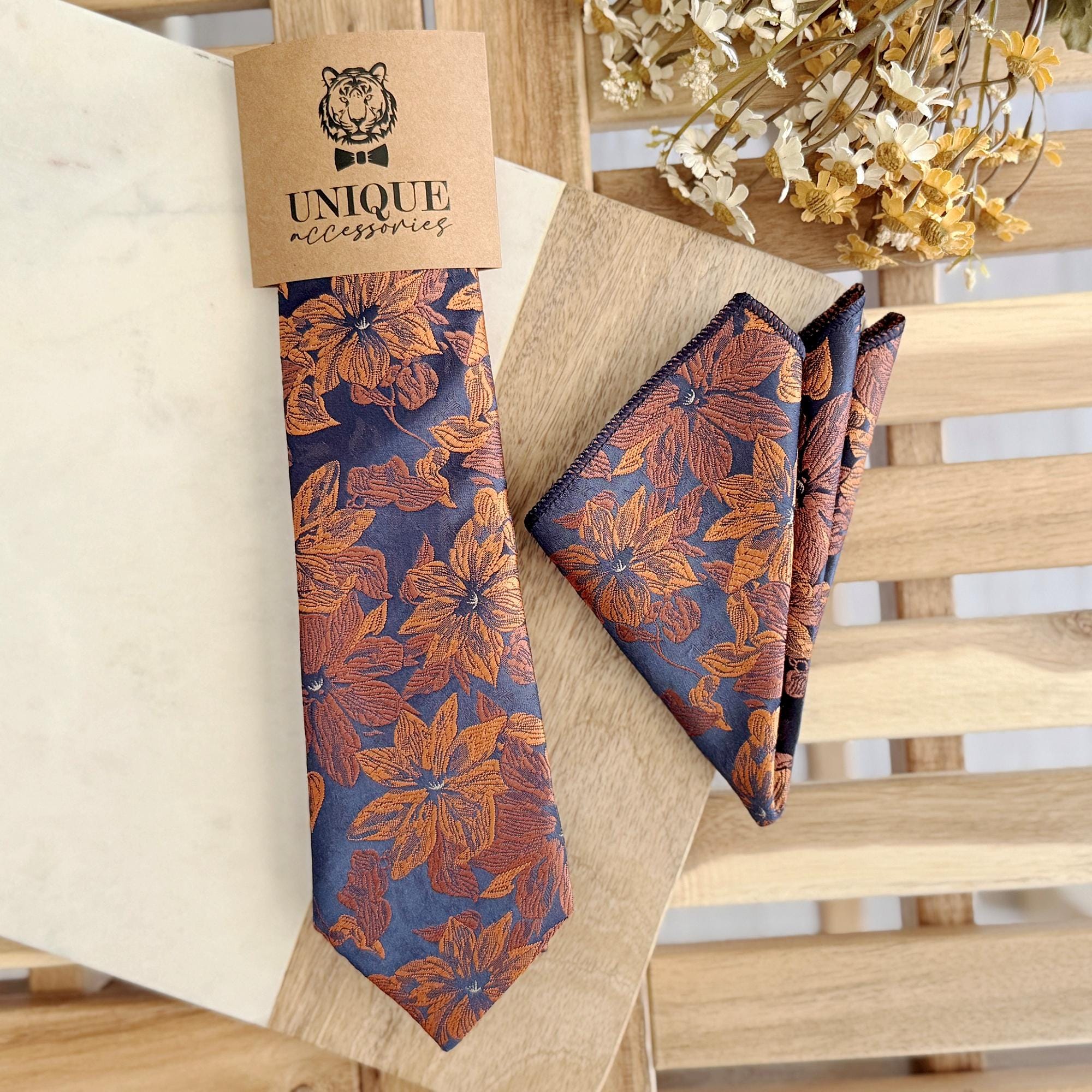 navy blue and coral tie