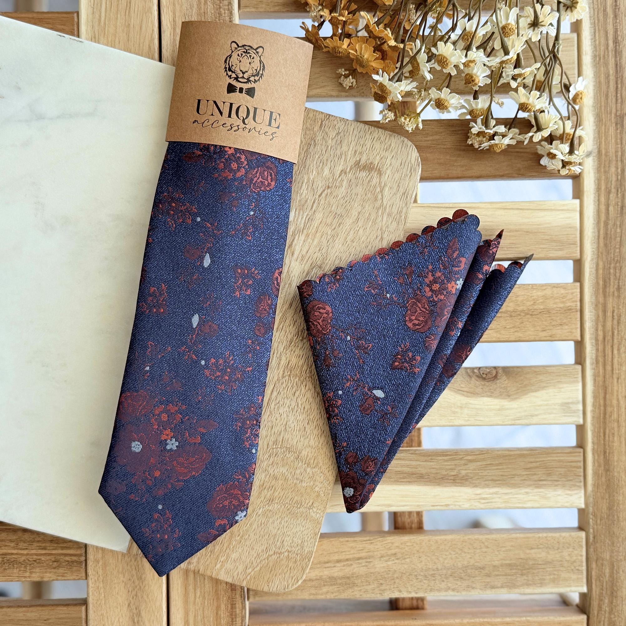 Burgundy and Navy Embellished necktiewith Pins RUISINERY Elegant Women main image 3