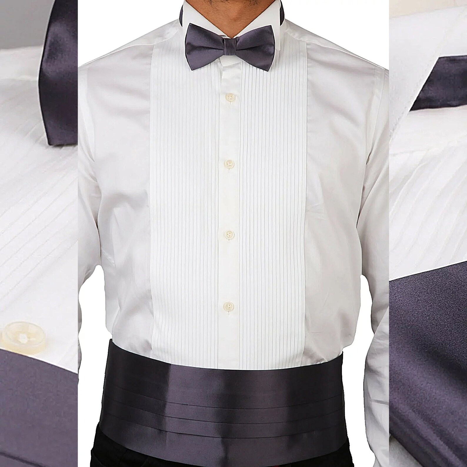 Mens Gray Silk Cummerbund Set Adjustable Belt and Tie With Etsy