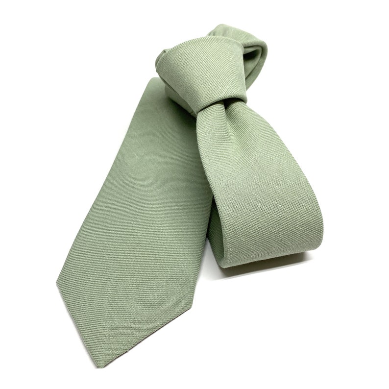 Dusty Sage Green Necktie Mens Necktie Neck Tie Groomsmen Etsy