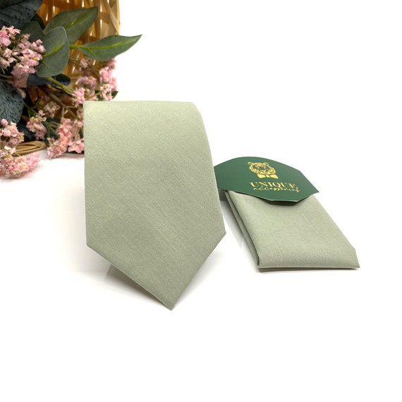 Light Sage Green Necktie Mens Necktie Neck Tie Groomsmen Etsy