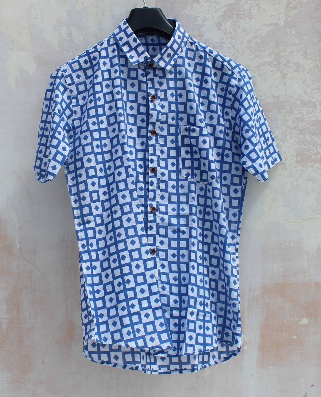 Indian Hand Block Print Shirt Print Summer Shirt Mens Cotton Etsy