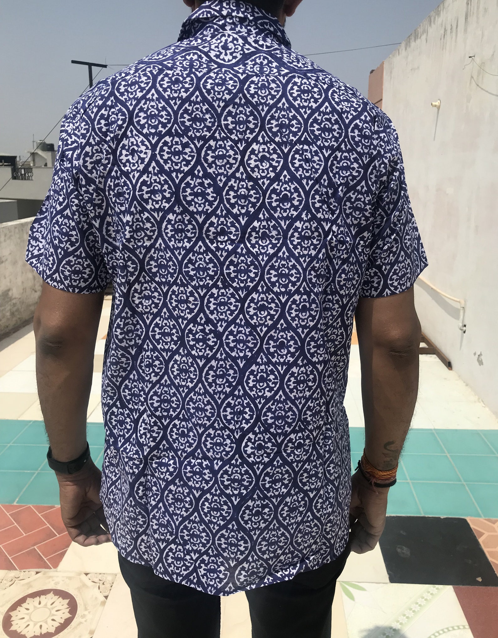 Indian Hand Block Print Shirt Print Summer Shirt Mens Cotton Etsy