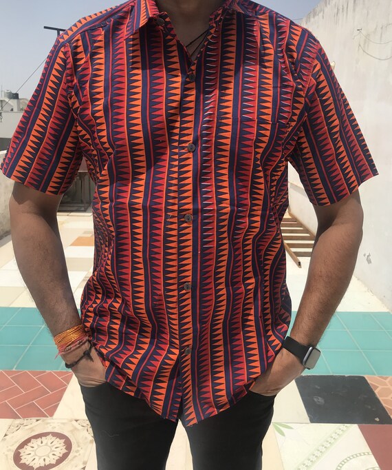 Summer Shirt Mens Print Cotton Shirts 