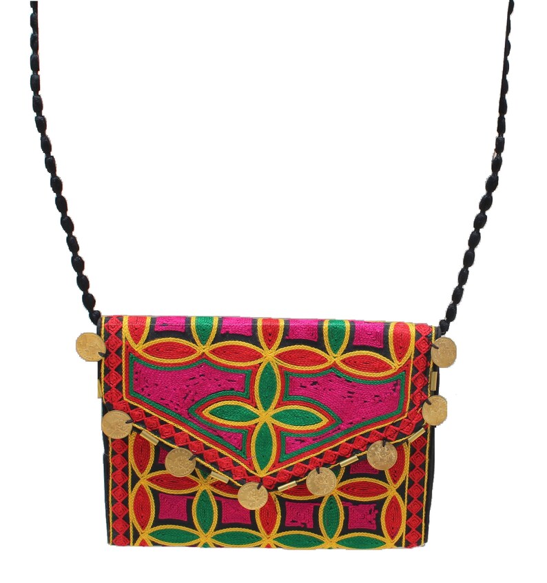 Handmade Sling Bag Cotton Side Bag Multicolor Thread Work Etsy