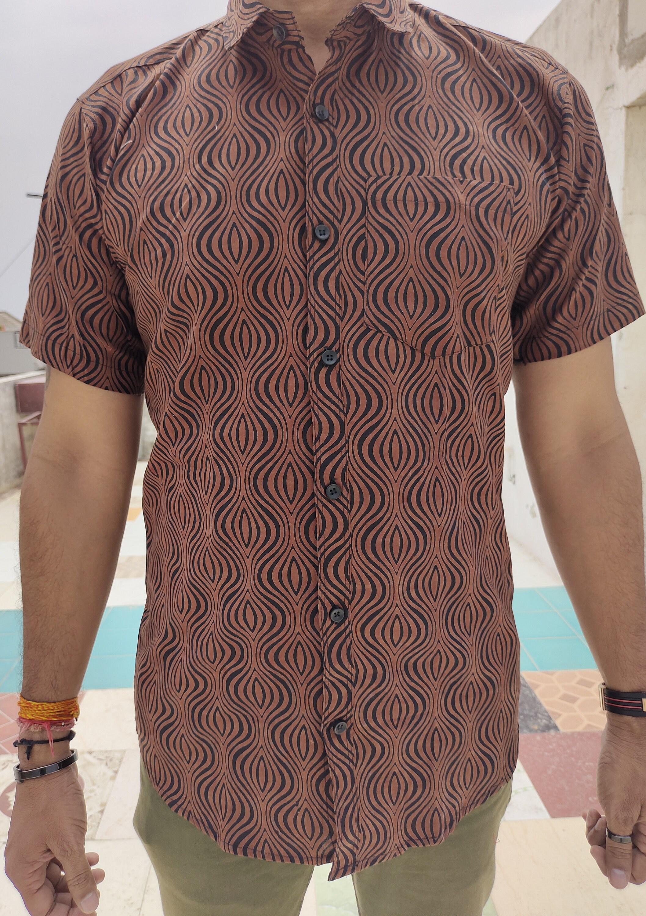 MENS COTTON block print summer shirt formal partywear print Etsy