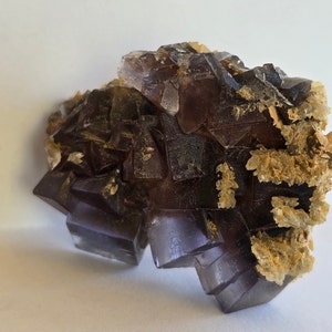 Fluorite Cluster with Calcite from Pakistan- Metaphysical and Mineral Specimen #2786