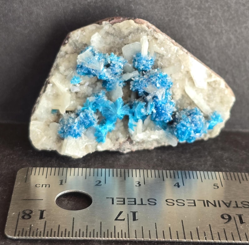 Cluster Ruller Natural Cavansite Crystal & Stilbite From India, Zeolite Specimen ...