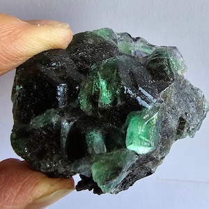 Green Fluorite with Schorl Tourmaline-Erongo Namibia- Mineral and Metaphysical Specimen #3196