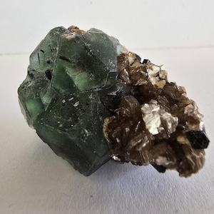 Green Fluorite Schorl Tourmaline-Erongo Namibia- Mineral Metaphysical Specimen #4785