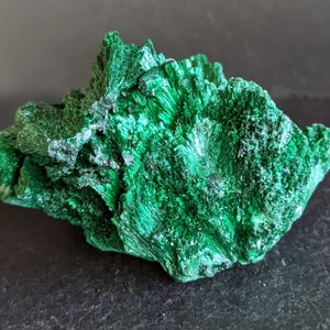 Natural Chatoyant Fibrous Malachite from Congo- Metaphysical and Mineral Specimen #4188