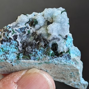 Crisocola-Druzy Quartzo-Libetenita-Congo-Espécime Mineral Metafísico #4044