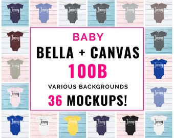 Bella Canvas 100b Mockup Bundle Bodysuit Mockup One Piece Etsy